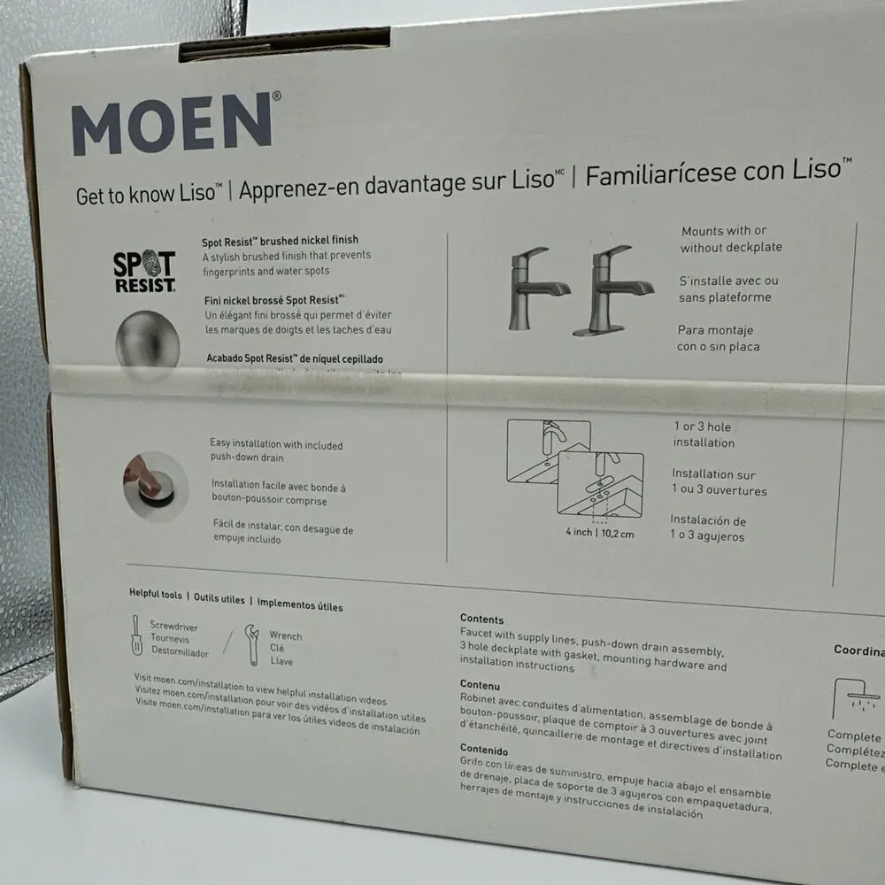 Moen Liso 84540SRN Brushed Nickel Finish Single Handle Bathroom Faucet